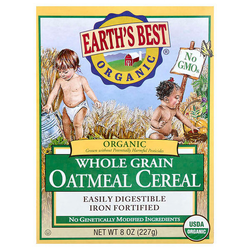 <img alt="Earths Best, Organic Whole Grain Oatmeal Cereal, 8 oz (227 g)" title="Earths Best, Organic Whole Grain Oatmeal Cereal, 8 oz (227 g),023923900172"