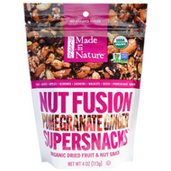 3 PACK of Made in Nature, Organic Nuts Over Fruit, Pomegranate Ginger Supersnacks, 4 oz (113 g)