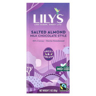 <img alt="Lilys Sweets, 40% Cocoa Milk Chocolate Style, Salted Almond, 3 oz (85 g)" title="Lilys Sweets, 40% Cocoa Milk Chocolate Style, Salted Almond, 3 oz (85 g),856481003050"