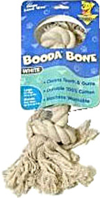 Booda, 2 Knot Rope Bone Dog Tug Toy White Large - 1 Toy