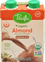3 PACK of Pacific Foods Organic Almond Plant-Based Beverage Carton Chocolate -- 4 Pack