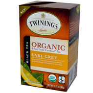 3 PACK of Twinings Organic Black Tea Earl Grey -- 20 Tea Bags
