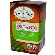 Twinings, 100% Organic Green Tea, Pure Green, 20 Tea Bags, 1.27 oz (36 g)
