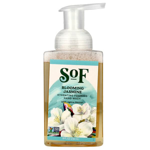 <img alt="SoF, Hydrating Foaming Hand Wash with Agave Nectar, Blooming Jasmine, 8 fl oz (236 ml)" title="SoF, Hydrating Foaming Hand Wash with Agave Nectar, Blooming Jasmine, 8 fl oz (236 ml),856885201984"