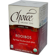 3 PACK of Choice Organic Teas, Herbal Tea, Organic, Rooibos, Caffeine-Free, 16 Tea Bags, 1.12 oz (32 g)