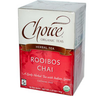 Choice Organic Teas, Herbal Tea, Organic, Rooibos Chai, Caffeine-Free, 16 Tea Bags, 1.27 oz (36 g)
