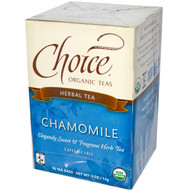 3 PACK OF Choice Organic Teas, Herbal Tea, Organic, Chamomile, Caffeine-Free, 16 Tea Bags, .5 oz (14 g)