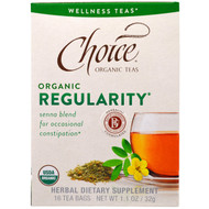 Choice Organic Teas, Wellness Teas, Organic, Regularity, 16 Tea Bags, 1.1 oz (32 g)
