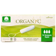 3 PACK of Organyc, Organic Tampons, 16 Super Absorbency Tampons