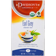 Davidsons Tea, Organic, Earl Grey Classic Tea , 25 Tea Bags, 1.77 oz (50 g)