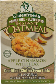 3 PACK of Glutenfreeda Certified Gluten-Free Oats Apple Cinnamon with Flax -- 8 Packets