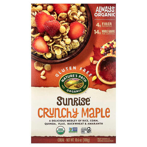 <img alt="Natures Path, Organic Sunrise Crunchy Maple Cereal, 10.6 oz (300 g)" title="Natures Path, Organic Sunrise Crunchy Maple Cereal, 10.6 oz (300 g),058449771531"