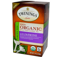 3 PACK of Twinings 100% Organic Green Tea with Jasmine -- 20 Tea Bags