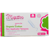 Maxim Hygiene Products, Organic Cotton, Non Applicator Tampons, Super, 16 Tampons