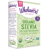 3 PACK OF Wholesome Sweeteners, Organic Stevia, Zero Calorie Sweetener Blend, 75 Individual Packets, 1 g Each