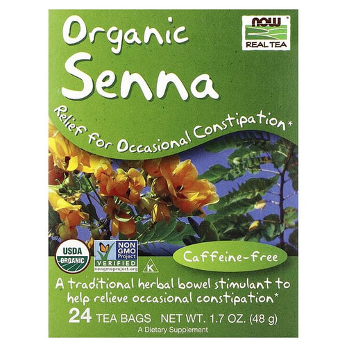<img alt="NOW Foods, Real Tea, Organic Senna Tea, Caffeine Free, 24 Tea Bags, 1.7 oz (48 g)" title="NOW Foods, Real Tea, Organic Senna Tea, Caffeine Free, 24 Tea Bags, 1.7 oz (48 g),733739042361"