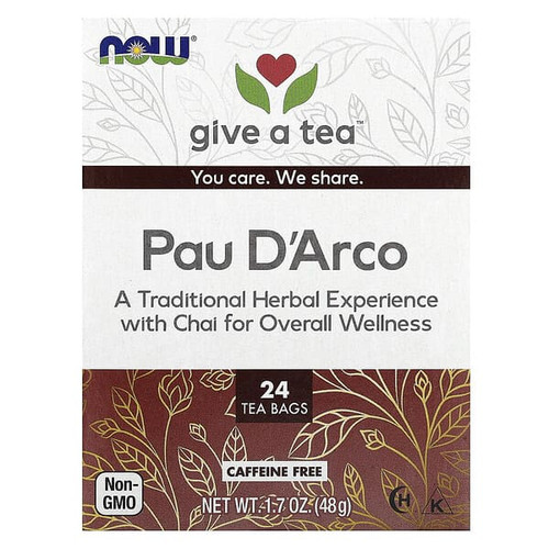 <img alt="NOW Foods, Pau DArco Tea, Caffeine Free, 24 Tea Bags, 1.7 oz (48 g)" title="NOW Foods, Pau DArco Tea, Caffeine Free, 24 Tea Bags, 1.7 oz (48 g),733739042330"