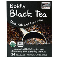 3 PACK OF Now Foods, Organic Real Tea, Boldly Black Tea, 24 Tea Bags, 1.7 oz (48 g)