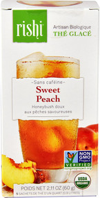 Rishi Tea, Organic Artisan Iced Tea, Caffeine-Free, Sweet Peach, 5 1-Quart Iced Tea Sachets, 2.11 oz (60 g)