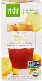 Rishi Tea, Organic Artisan Iced Tea,  Black Tea, Summer Lemon, 5 1-Quart Iced Tea Sachets, 1.41 oz (40 g)
