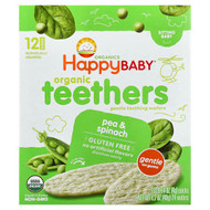 <img alt="Happy Family Organics, Happy Baby, Organic Teethers, Gentle Teething Wafers, Sitting Baby, Pea & Spinach, 12 Packs, 0.14 oz (4 g) Each" title="Happy Family Organics, Happy Baby, Organic Teethers, Gentle Teething Wafers, Sitting Baby, Pea & Spinach, 12 Packs, 0.14 oz (4 g) Each,819573013382"