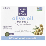 <img alt="Kiss My Face, Olive Oil Bar Soap, Fragrance Free, 3 Bars, 4 oz (115 g) Each" title="Kiss My Face, Olive Oil Bar Soap, Fragrance Free, 3 Bars, 4 oz (115 g) Each,028367840855"