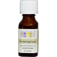 3 PACK of Aura Cacia, Pure Essential Oil, Lemongrass, .5 fl oz (15 ml)