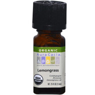 3 PACK of Aura Cacia, Organic, Lemongrass, 0.25 fl oz (7.4 ml)