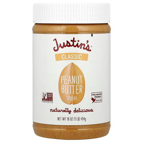 <img alt="Justins Nut Butter, Classic Peanut Butter Spread, 16 oz (454 g)" title="Justins Nut Butter, Classic Peanut Butter Spread, 16 oz (454 g),855188003004"