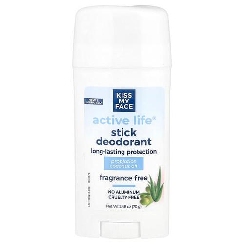 <img alt="Kiss My Face, Active Life, Stick Deodorant, Fragrance Free, 2.48 oz (70 g)" title="Kiss My Face, Active Life, Stick Deodorant, Fragrance Free, 2.48 oz (70 g),028367834595"