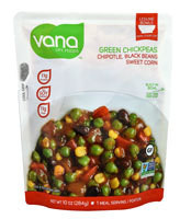 Vana Life Foods Legume Bowls Green Chickpeas Ready-to-Eat Entrees Chipotle Black Beans Sweet Corn - 10 oz