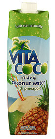 Vita Coco, Pure Coconut Water,  With Pineapple - 33.8 fl oz