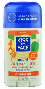 3 PACK OF Kiss My Face, Active Life Deodorant, Sport, 2.48 oz (70 g)