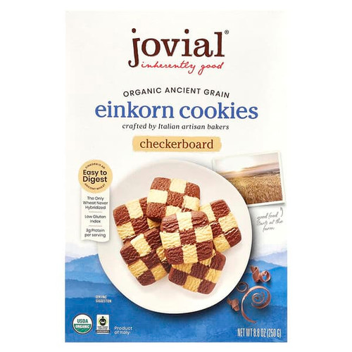 <img alt="Jovial, Organic Einkorn Cookies, Checkerboard, 8.8 oz (250 g)" title="Jovial, Organic Einkorn Cookies, Checkerboard, 8.8 oz (250 g),815421012118"