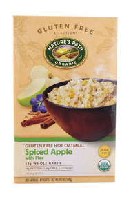 3 PACK of Natures Path Organic Gluten Free Instant Hot Oatmeal Spiced Apple with Flax -- 8 Packets