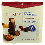 ThinkThin, Unwrapped Protein Bites, Peanut Butter, 4.5 oz (128 g)