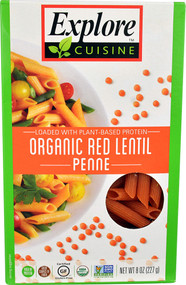3 PACK of Explore Cuisine Organic Red Lentil Penne -- 8 oz
