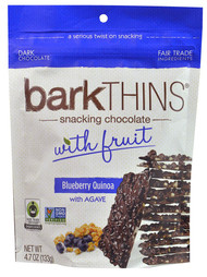 3 PACK of Bark Thins Snacking Chocolate Dark Chocolate Blueberry Quinoa with Agave -- 4.7 oz