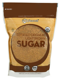 3 PACK of Vitaco Certified Organic Light Brown Sugar - Non-GMO -- 24 oz (1 Lb 8 oz) - 680 g - 170 servings