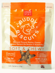 3 PACK of Cloud Star Soft and Chewy Buddy Biscuits Dog Treats Peanut Butter -- 6 oz