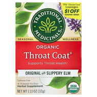 <img alt="Traditional Medicinals, Organic Throat Coat, Original with Slippery Elm, Caffeine Free, 16 Wrapped Tea Bags, 1.13 oz (32 g)" title="Traditional Medicinals, Organic Throat Coat, Original with Slippery Elm, Caffeine Free, 16 Wrapped Tea Bags, 1.13 oz (32 g),032917000132"