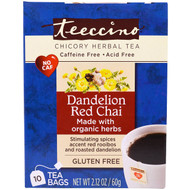 3 PACK of Teeccino Organic Chicory Herbal Tea Gluten Free Dandelion Red Chai -- 10 Tea Bags