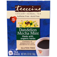 3 PACK of Teeccino Organic Chicory Herbal Tea Gluten Free Dandelion Mocha Mint -- 10 Tea Bags