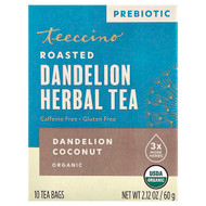 <img alt="Teeccino, Organic Roasted Dandelion Herbal Tea, Dandelion Coconut, Caffeine Free, 10 Tea Bags, 2.12 oz (60 g)" title="Teeccino, Organic Roasted Dandelion Herbal Tea, Dandelion Coconut, Caffeine Free, 10 Tea Bags, 2.12 oz (60 g),795239433407"
