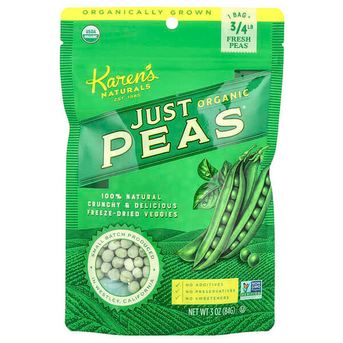 <img alt="Karens Naturals, Organic Just Peas, 3 oz (84 g)" title="Karens Naturals, Organic Just Peas, 3 oz (84 g),012413260018"
