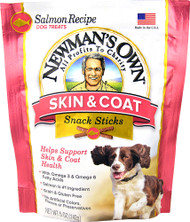 3 PACK of Newmans Own Skin & Coat Snack Sticks Dog Treats Salmon Recipe -- 5 oz