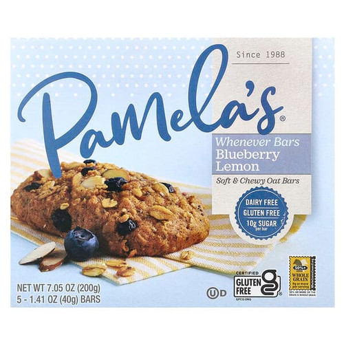 <img alt="Pamelas Products, Whenever Bars, Blueberry Lemon, 5 Bars, 1.41 oz (40 g) Each" title="Pamelas Products, Whenever Bars, Blueberry Lemon, 5 Bars, 1.41 oz (40 g) Each,093709600336"