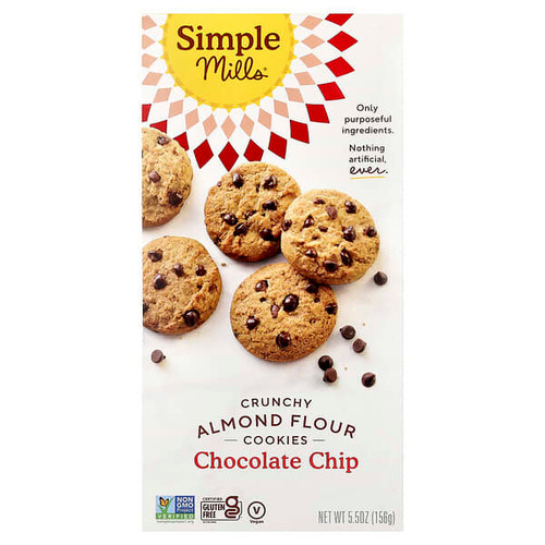 <img alt="Simple Mills, Crunchy Almond Flour Cookies, Chocolate Chip, 5.5 oz (156 g)" title="Simple Mills, Crunchy Almond Flour Cookies, Chocolate Chip, 5.5 oz (156 g),856069005193"