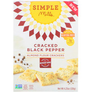3 PACK OF Simple Mills, Naturally Gluten-Free, Almond Flour Crackers, Cracked Black Pepper , 4.25 oz (120 g)