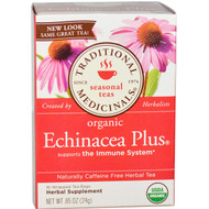 3 PACK OF Traditional Medicinals, Seasonal Teas, Organic Echinacea Plus, Naturally Caffeine Free, 16 Wrapped Tea Bags, .85 oz (24 g)